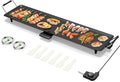 KOTEK 35” Electric Griddle, Nonstick Extra Large Teppanyaki Grill with 5 Adjustable Temperature, Drip Tray, Cool Touch Handles, 2000W Flat Top Pancake Griddle Smokeless for Indoor Outdoor BBQ Party