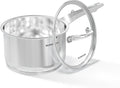 SUNHOUSE – 3 Quarts Stainless Steel Sauce Pan with Lid - PFOA-Free, Stainless Steel Sauce Pan, Advanced Impact Bonding Induction Base, Stay-Cool Handle, Compatible with All Cooktops