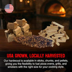 Pizza Oven Wood 12 Inch Naturally Cured White Oak Splits Cooking Wood for Free Standing Ovens 1650 Cubic Inches