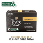Peet's Coffee, Medium Roast Keurig K-Cup Pods - Big Bang 10 Count (1 Box of 10 Pods)
