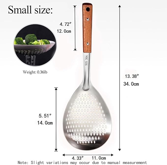 Spider Strainer Stainless Steel with Wood Handle for Deep Frying Pasta Cooking Kitchen Utensil