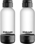 DrinkMate 0.5L Replacement Carbonation Bottles | Compatible with OmniFizz, LUX, and Spritzer | Matte Black, Pack of 2