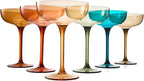Plastic Acrylic Shatterproof Martini, Margarita, Champagne & Cocktail Unbreakable Glasses, Large Coupe Glasses 15oz, 6 Set, Tritan European Design Drinkware, BPA-free,Reusable, Pool, Indoor & Outdoor