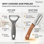 Multifunctional Fruit and Vegetable Peeler,Premium Stainless Steel Blade,Wooden Handle Hand Tool with Bottle Opener,Julienne Peeler for Potato,Cucumber,Orange,Pineapple,Veggie (3)