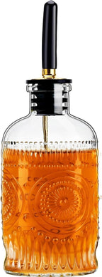 Gegewawa Glass Coffee Syrup Dispenser Bottles 7 OZ, Simple Syrup Bottles with Metal Pour Spout, Syrup Dispenser for Coffee Bar Accessories for Maple Honey Syrup Oil and Sauces