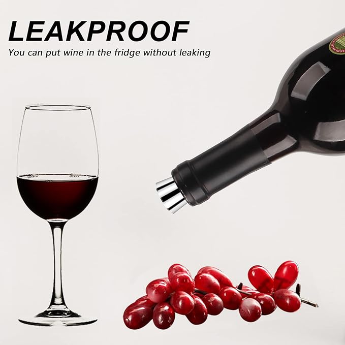 Wine Stopper, Reusable Decorative Bottle Stoppers for Kitchen, Bar, Gifts, Holiday Party, Wedding (10 Pack)