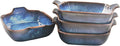 Ceramics Au Gratin baking Dishes Set of 4, Baking Tray Bake ware, 10.5 oz Ramekins, for Pie Pan, Appetizer, Tart, Dessert, Quiche, Oven Small dish, individual dishes, Square 7.3 Inch