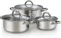Cook N Home 6-Piece Stainless Steel Pots Set, 1.5 & 3 Qt Sauce Pots with Lids, 5.5 Qt Dutch Oven Stockpot, Induction Compatible, Dishwasher & Oven Safe, Riveted Handles