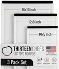 Thirteen Chefs Non Slip Cutting Board 3 Pack Set for Kitchens with Groove - BPA Free and Dishwasher Safe with 16, 12 and 10 Inch Sizes