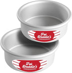 Fat Daddio's Anodized Aluminum Round Cake Pans, 2 Piece Set, 5 x 2 Inch