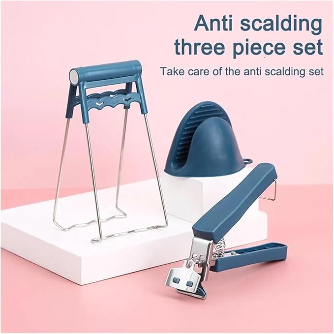 3 in 1 Anti-Scald Kitchen Tool Set, Non-Slip Bowl Gripper Plate Lifter Resistant Mitt for Cooking Steaming Serving, Kitchen Gadget(Disc extractor)