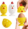 wonlex 4PCS Egg Brush Cleaner Multipurpose Fruit and Vegetable Rotating Scrubber Tool for Fresh Eggs, Reusable Chicken Duck Egg Washer Scrubber (White+Yellow)
