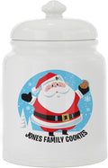 Let's Make Memories Personalized Festive Santa Cookie Jar - For Her - Kitchen Christmas Décor