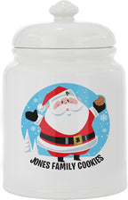 Let's Make Memories Personalized Festive Santa Cookie Jar - For Her - Kitchen Christmas Décor