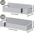 HuggieGems 6 Pack Magnetic Spice Rack Organizer for Refrigerator and Oven, Light Gray Fridge Organizers and Storage for Kitchen