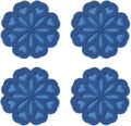 Set of 4 Silicone Trivet Mat - Hot Pot Holder Hot Pads for Table & Countertop - Trivet for Hot Dishes - Non-Slip & Heat Resistant Modern Kitchen Hot Pads for Pots & Pans, Navy Blue