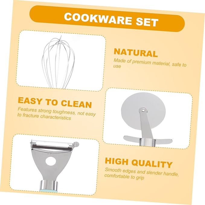 LABRIMP 9-piece Kitchen Gadgets Set Teal Kitchen Accessories Non Stick Cooking Tools Plastic Handle Utensil Set Baking Utensil Set Cooking Utensils