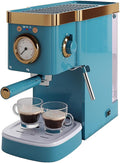 Generic deluxe semi-automatic espresso coffee maker with steam milk frother, 14.96 x 12.59 x 14.96 in, Blue