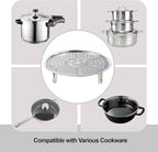 Steamer Rack, Premium Stainless Steel Steamers Rack with Removable Stand, 8.7 Inches Pot Steaming Tray for Steamer Cookware Instant Pressure Cooker