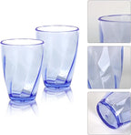 Topsky 12-ounce Plastic Water Tumblers | Set of 4 Transparent Unbreakable Drinking Glasses Clear Acrylic Reusable Juice Wine Cups for Home Picnic Party, Dishwasher Safe,Stackable