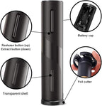 Electric Wine Opener, Battery Operated Wine Bottle Opener, Cordless Automatic Corkscrew with Foil Cutter, Fast Cork Removal, Gift Idea for Wine Lovers, Kitchen Bar Party Restaurant, Black