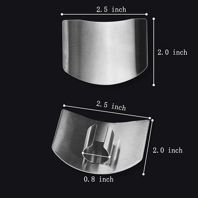 Stainless Steel Finger Guards For Cutting Food Avoid Hurting, Premium 304 Stainless Steel Finger Protector,Slicing Tool Finger Protectors when Cutting, Slicing, Dicing, Chopping (2A 2B)