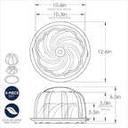 Nordic Ware Formed Swirl Bundt with Keeper, 10 Cup, Twilight Blue