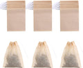 400 Pack Disposable Drawstring Tea Filter Bags Safe & Natural Unbleached Paper Tea Infuser Drawstring Empty Bag for Loose Leaf Tea (5 x 7cm, Natual Color)