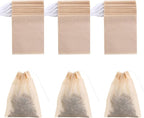 BEFORYOU 400 Pack Disposable Drawstring Tea Filter Bags Safe & Natural Unbleached Paper Tea Infuser Drawstring Empty Bag for Loose Leaf Tea (6 x 8cm, Natual Color)