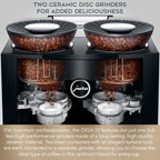 Jura GIGA 10 Automatic Espresso Machine (Diamond Black) Bundle with Water Stabilizer, Milk System Cleaner Mini-Tabs, Cleaning Tablets, Milk Containers, and Capresso Coffee Bean (6 Items)