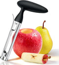 Apple Corer, Apple Corer Tool, Premium Stainless Steel Core Remover Tool with Ergonomic Non-Slip Handle, Sharp Serrated Blade for Easy Core Removal, For Apples, Pears and Bell Peppers(Black)