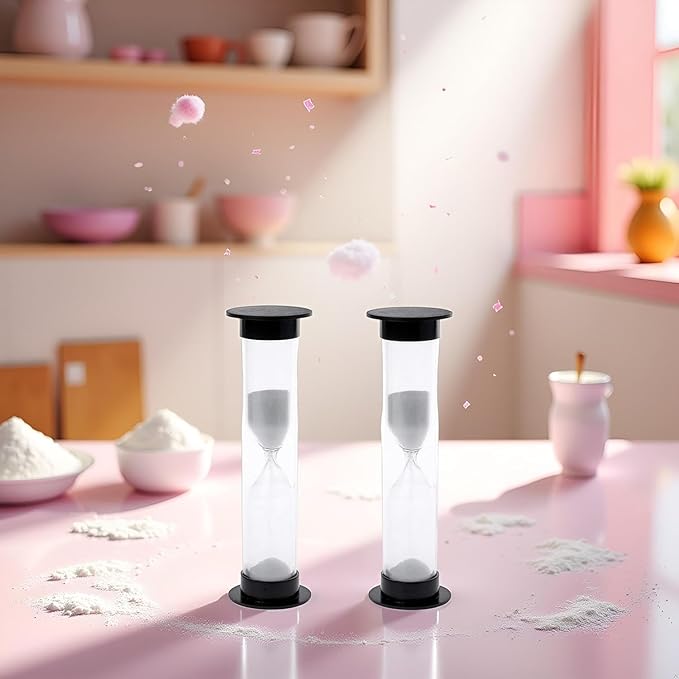 60 Seconds 1 Minute New White Mini Sandglass Hourglass Sand Clock Timer Thermometers and Timers,Kitchen Utensils and Gadgets,Timers（2Pcs）