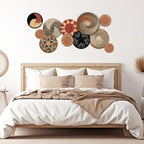 Tatuo 11 Pcs Boho Wall Basket Decor Bulrush Woven Wall Hanging Art Round Farmhouse Rustic Handmade Wicker for Summer Home, Bedroom, Living Room, Kitchen Decorations, Multi Sizes(Classic)