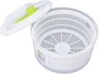 Salad Spinner, 3L Multipurpose Lettuce Spinner Vegetable Washer with Bowl Colander Basket and Easy Grip Handle for Veggie Fruit Drying, White
