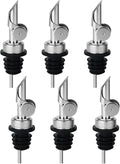6PCS Liquor Bottle Pourers, Auto Flip Olive Oil Dispenser Spout, Weighted Stainless Steel Alcohol Pourer Spouts, Olive Oil Spout Suitable for About 3/4" Bottle Mouth