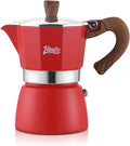 Bincoo Espresso Maker Stovetop,Camping Moka Pot 2 Cup/120ML,Stove Top Espresso Italian Coffee Maker,Easy to Use (Red)
