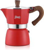 Bincoo Espresso Maker Stovetop,Camping Moka Pot 2 Cup/120ML,Stove Top Espresso Italian Coffee Maker,Easy to Use (Red)