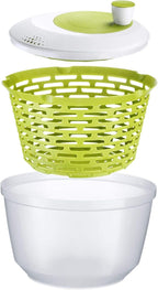 Westmark Salad Spinner, Capacity: 4.4 litres, ø 23.5 cm, Plastic, BPA-Free, Spinderella, Colour: Transparent/White/Green, 243022E1