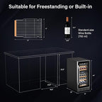 ROVSUN 26 Bottle Wine Fridge, Dual Zone Wine & Beverage Refrigerator w/Independent Temp & LED Control Panel, Built-in/Freestanding/Under Counter Wine Cooler Chiller for Red White Wine/Champagne/Beer