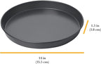 Chicago Metallic 14-Inch Deep Dish Pizza Pan, Nonstick Carbon Steel Bakeware for Chicago-Style Pizza, Cookie Cakes, Thick Crust Pizzas, and More