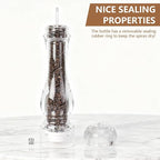 LHS Pepper Mill Grinder Set, 2Pcs Salt Grinder Peppercorn Grinders with Adjustable Coarseness-Clear