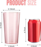 Liacere Plastic Drinking Glasses Set of 12-18oz Highball Pink Reusable Plastic Glasses Colors, Water Glasses Cups,Tumbler Glassware Set for Beer, Juice, Cocktail, Milk for Mother's Day Valentine’s Day