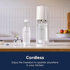 SodaStream - Terra Sparkling Water Maker | VALUE BUNDLE | CQC CO2 system | Includes 2x CO2 Cylinders, 3x 32 Fl Oz Dishwasher Safe Bottles, 2x Bubly Flavor Drops | Combine with Pepsi Flavors | White