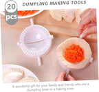 20pcs Dumplings Maker Molds with Lucky Character 7cm Diameter Manual Dumpling Skin Press Kitchen Gadget Hand Tool for Cooking