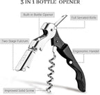 HYZ Wine Opener Bulk 20-Pack for Bartender, Professional Waiter Corkscrew Wine Key for Servers & Restaurant, Double Hinged Wine Bottle Opener with Foil Cutter, Commercial Bulk Set, (Black)