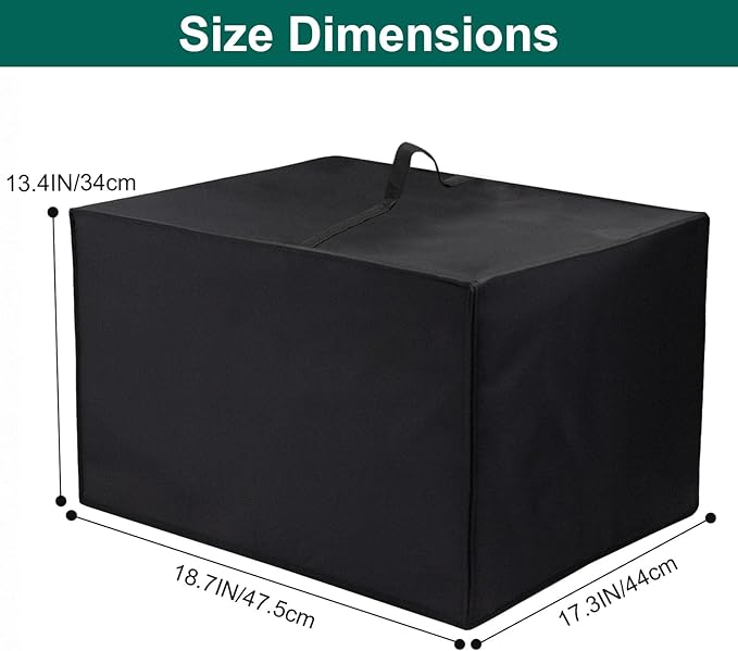 Heavy Duty Air Fryer Oven Cover for Ninja Double Stack DCT451/DCT601/DCT651/DCT401,18.72"Dx17.34"Wx13.40"H, 600D Heat-Resistant Nylon w/Aluminum Foil, Waterproof Dustproof toaster oven covers