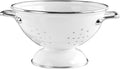 Reston Lloyd Calypso Basics Powder Coated Enameled Colander with Solid Base, Strainer Basket with Handles, for Pasta, Berries, Vegetables, Fruit, White ( 1 qt, 32 oz )