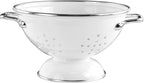 Reston Lloyd Calypso Basics Powder Coated Enameled Colander with Solid Base, Strainer Basket with Handles, for Pasta, Berries, Vegetables, Fruit, White ( 1 qt, 32 oz )