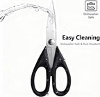 Multipurpose Kitchen Shears, 8.7" Professional Heavy-Duty Scissors, Dishwasher Safe, Rust-Resistant Stainless Steel, Ergonomic Soft Grip Handles for Cooking and Home Use