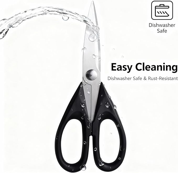Multipurpose Kitchen Shears, 8.7" Professional Heavy-Duty Scissors, Dishwasher Safe, Rust-Resistant Stainless Steel, Ergonomic Soft Grip Handles for Cooking and Home Use